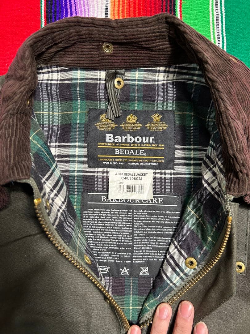 ア*ン様 バブアー　ビデイル　3ワラント　オイルドジャケット　46
