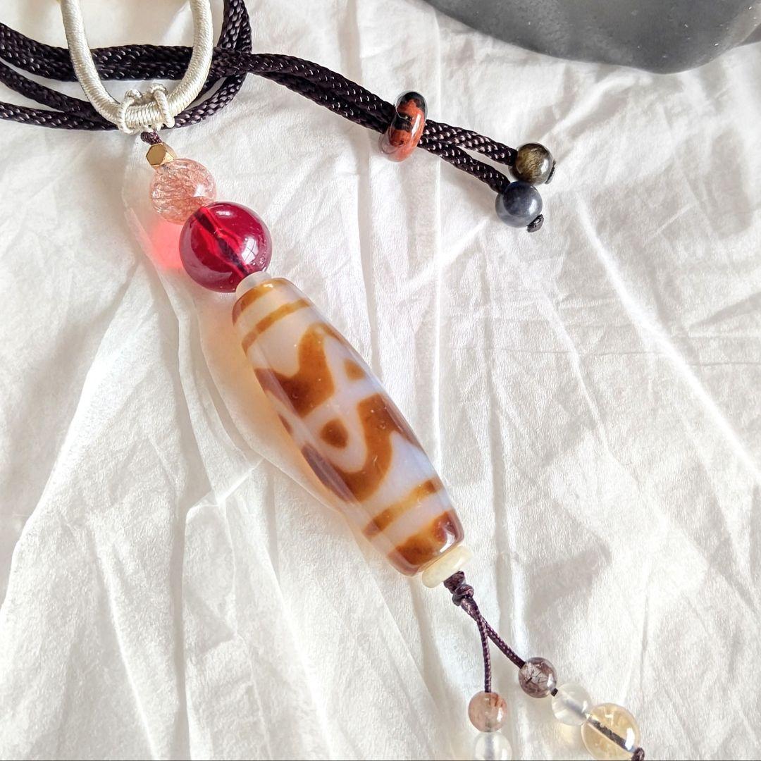 れん様◇天然石 御守りネックレス【六弁蓮花天珠】レア六吉祥 魔