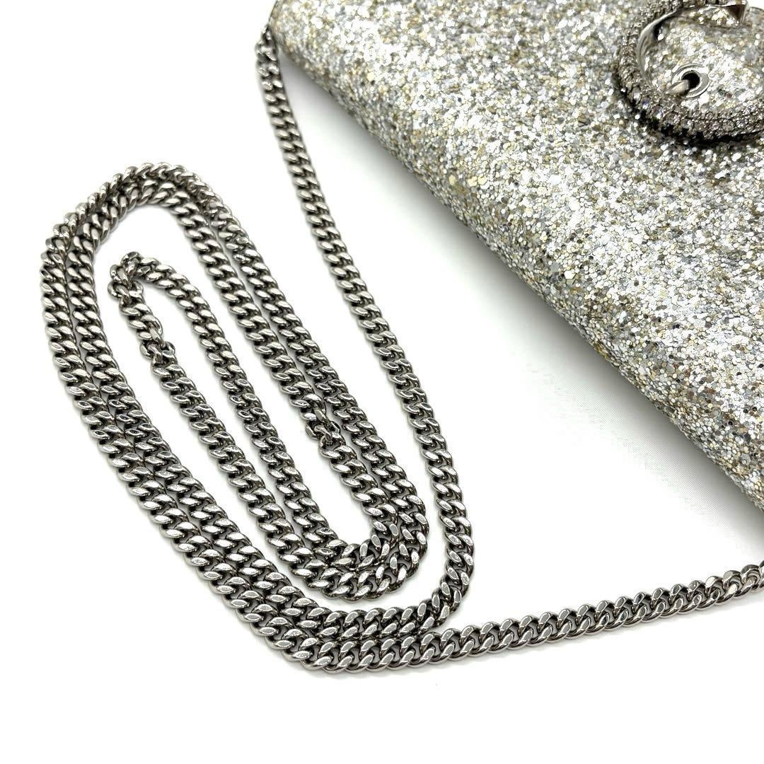 美品！正規品 ジミーチュウ グリッター チェーンバッグ ミニショルダー クラッチ