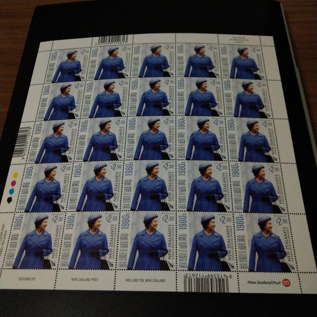 海外切手 ニュージーランド エリザベス女王最長君臨記念切手 完6種