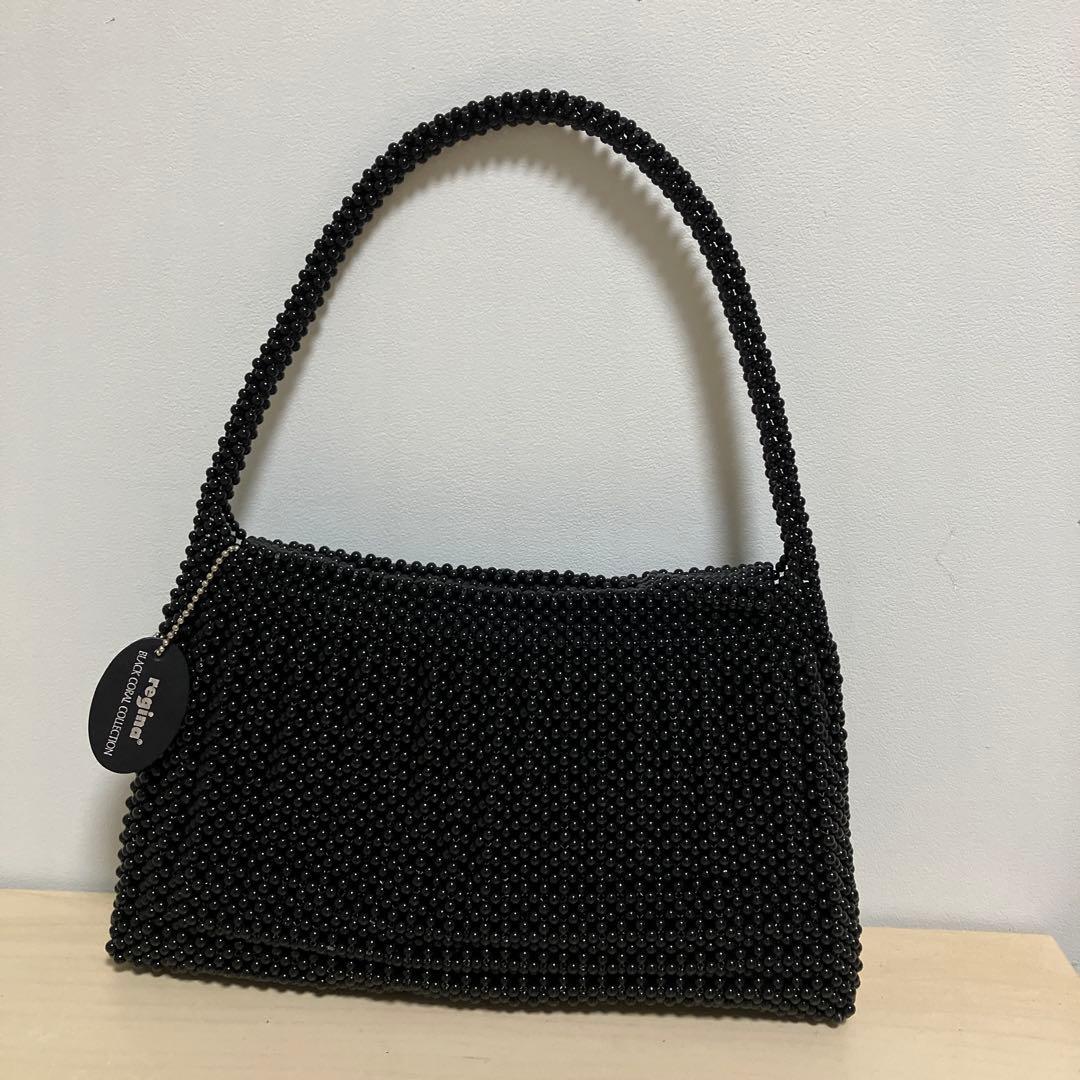 ★R21 レジーナ 黒珊瑚 サンゴ ハンドバッグ ビーズ フォーマル