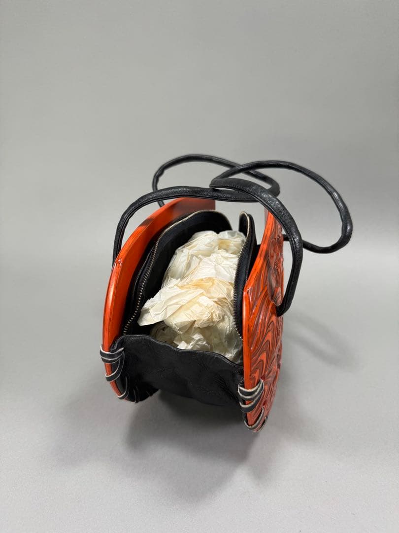 鎌倉彫　ハンドバック　彫刻家村主匡左造　羊皮　目立った傷や汚れなし　着物バック