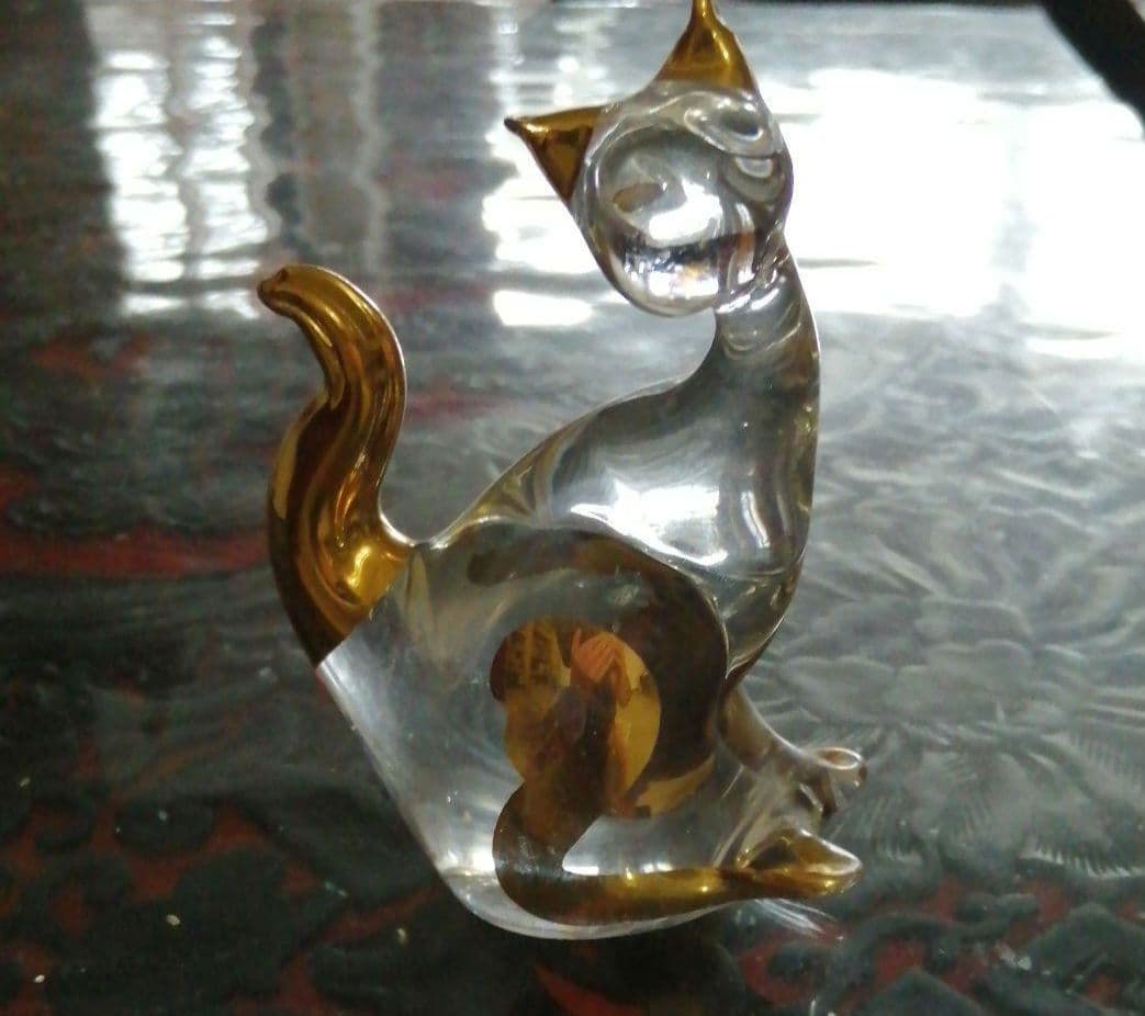 ベネチア ムラーノ ヴェネチアンガラス 置物 Murano 猫 ネコ