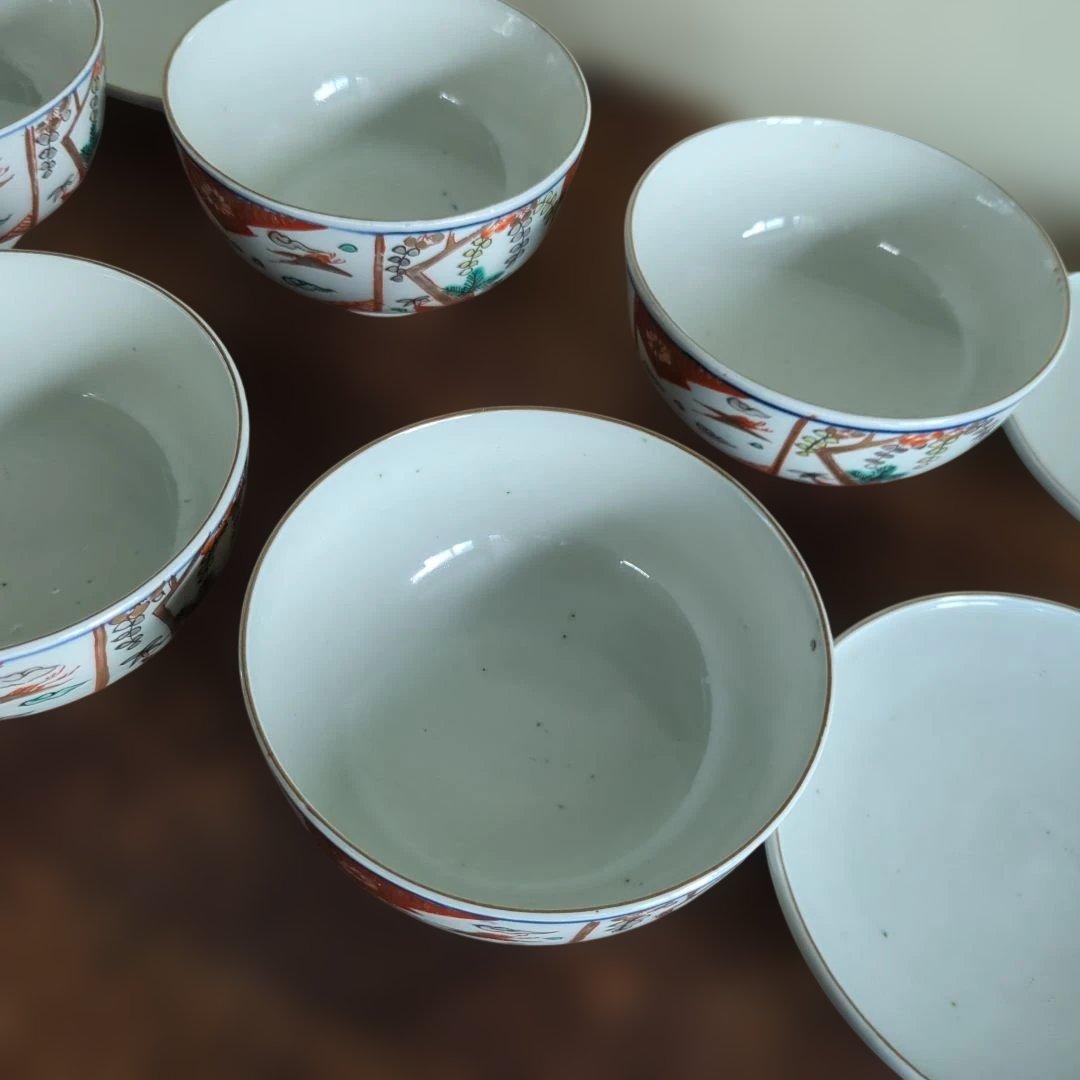 骨董 伊万里 古伊万里 蓋付茶碗 茶碗 煮物碗 お雑煮 蓋付 5つ〜