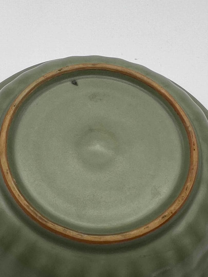 南宋時代 青磁 龍泉窯双魚盤 青磁皿 唐物 古賞物 時代物 (