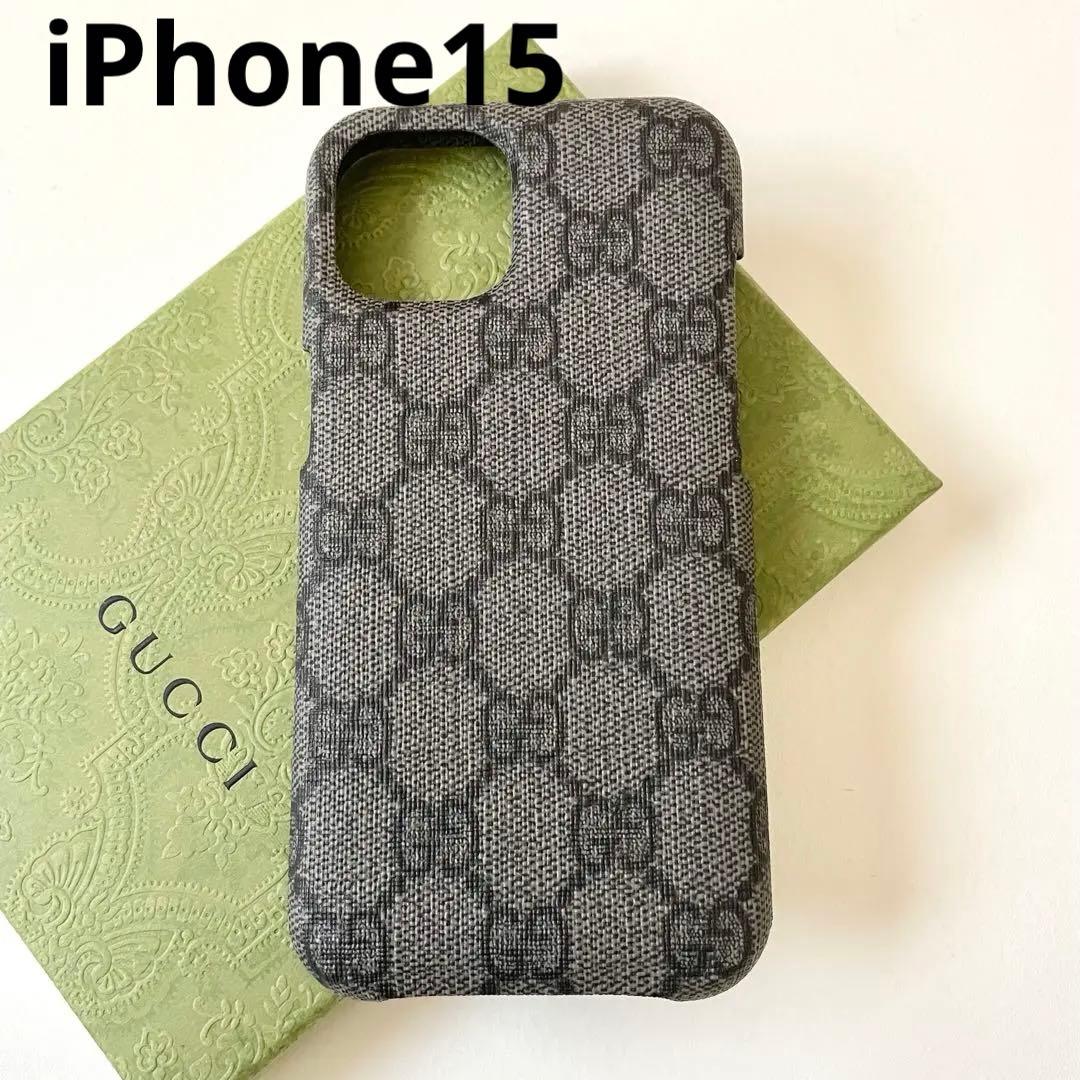 グッチ GUCCI iPhone15 スマホケース スマホカバー GGグレー