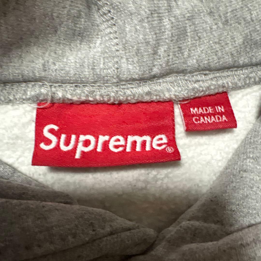 Supreme グレー フーディー パーカー クローム