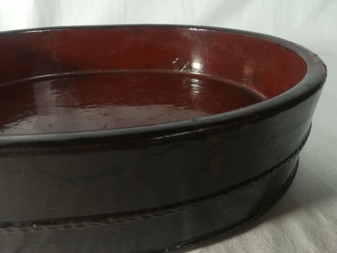 時代 漆塗 平桶 桶盆 盆