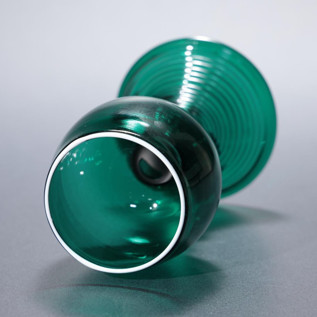 アンティークグラス レーマーグラス グリーン白縁 R1342ダI