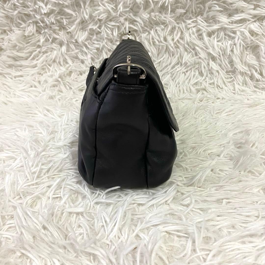 美品✨HAMANO ショルダーバック キルティング ブラック ラム革 2way