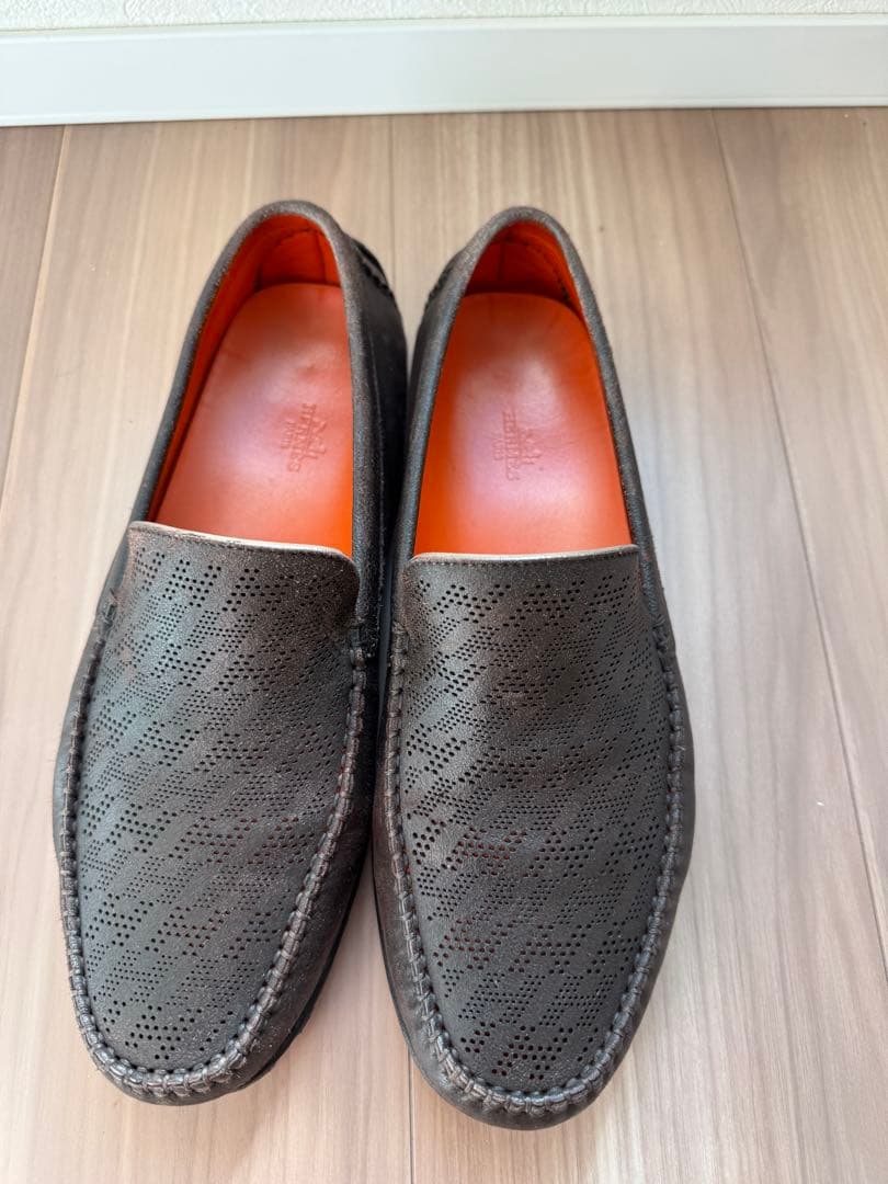 エルメス レザー モカシン シューズ ドライビングシューズ 純正シューズ袋付