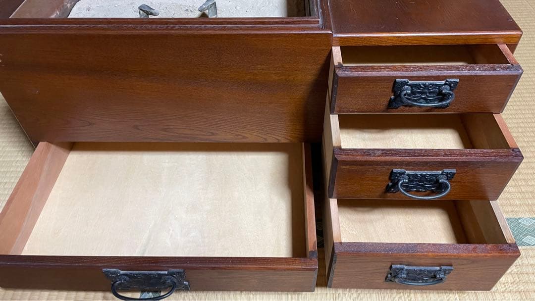 骨董関東火鉢 長火鉢 木製 明治・大正時代作 レトロ 道具 角火鉢