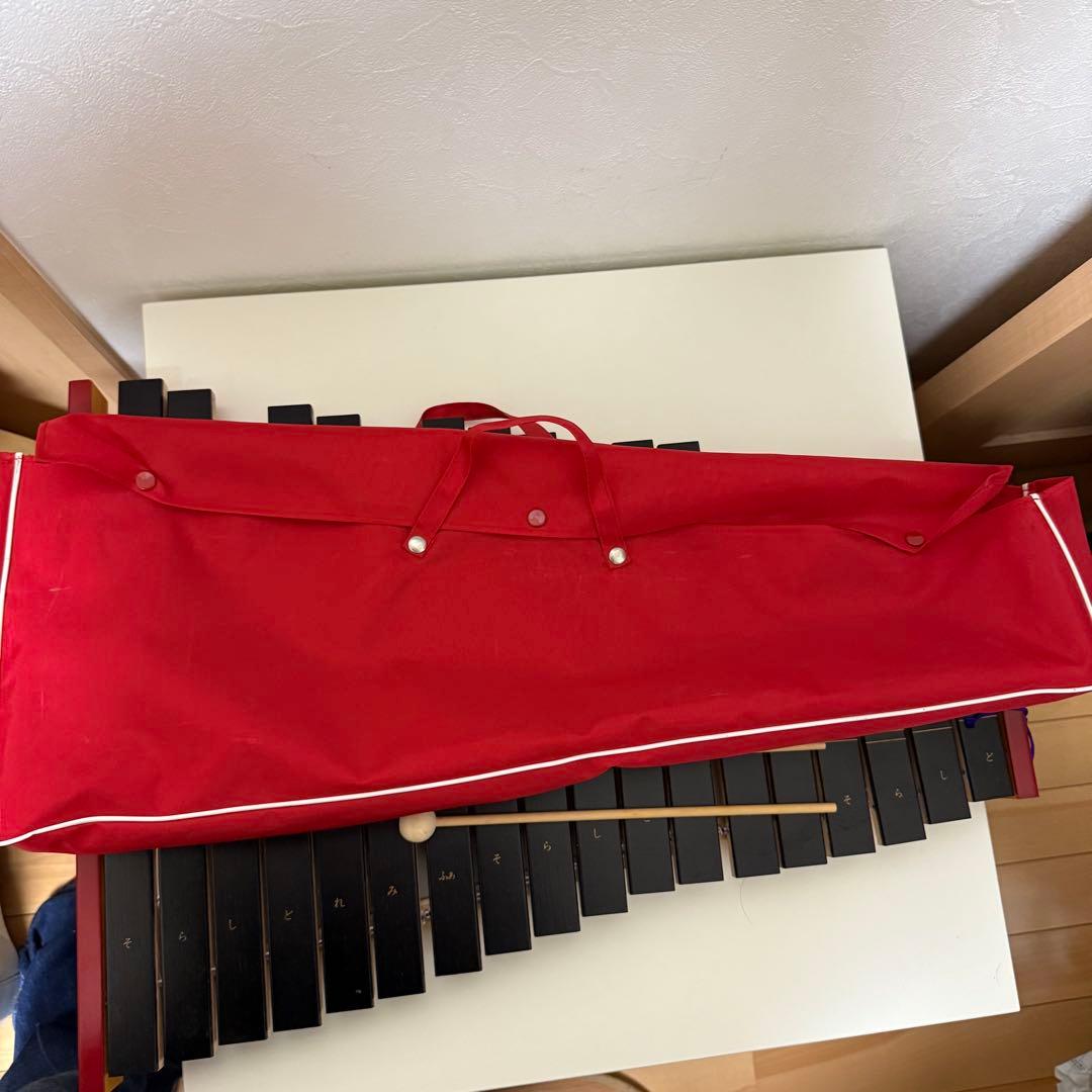 木琴 ゼンオン 紐交換済み 全音楽譜出版社 30音 半音 赤いキャリー