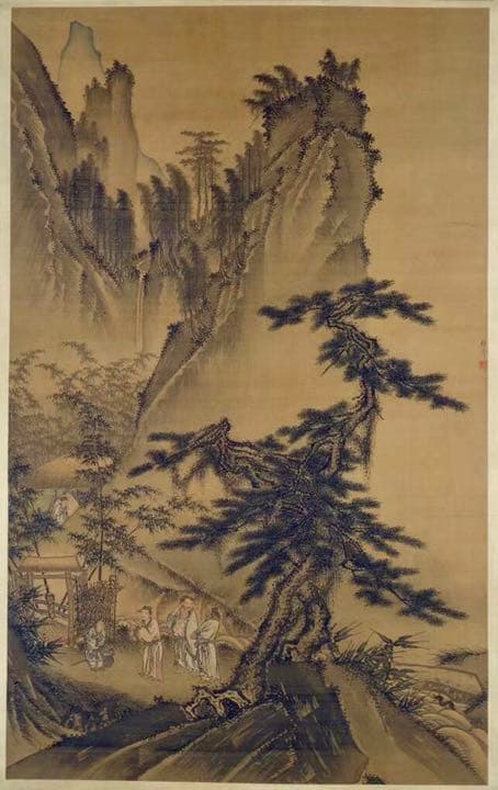 中国明時代戴進捲り 肉筆保証 中国明時代保証