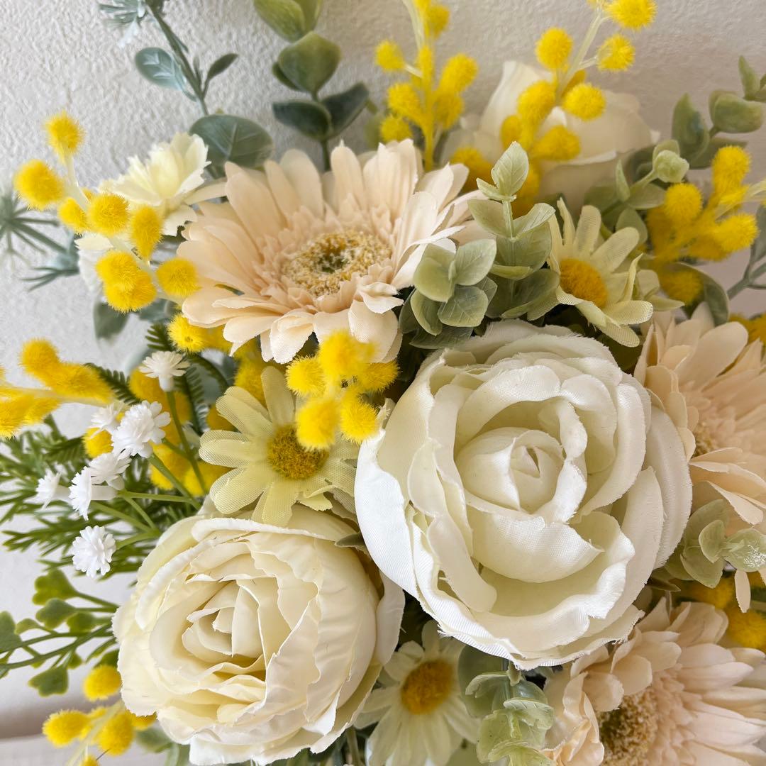 ウェディングブーケとブートニアのセット♡ミモザブーケ♡ガーベラブーケ♡前撮り♡