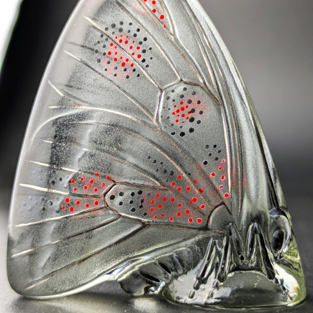 掌の美術 ラリック グレーイッシュ パピヨン蝶 オブジェ 精緻 洗練