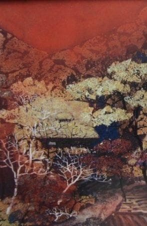 川合誠司、【夕韻】、希少な額装用画集より、新品額装付、状態良好