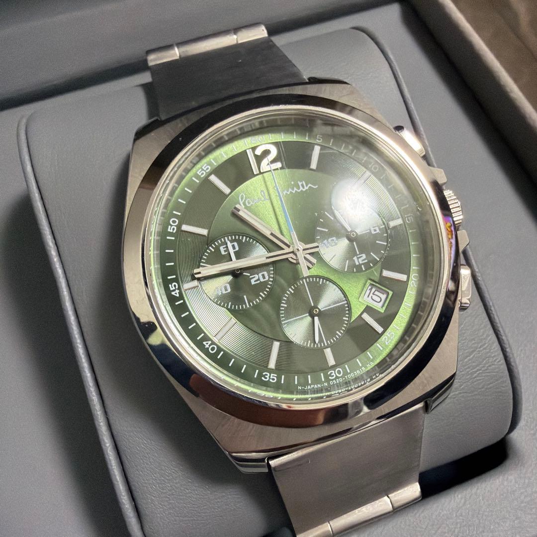 【希少カラー】ポールスミス ファイナルアイズ クロノグラフ 腕時計 グリーン