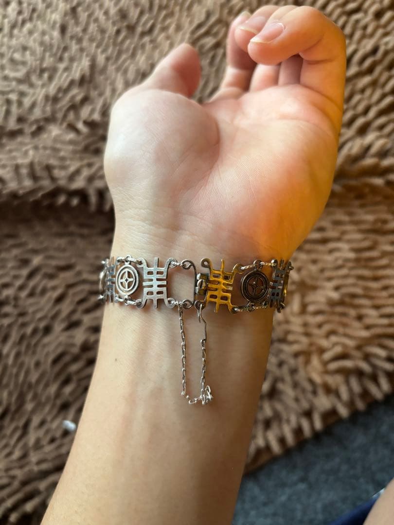 希少 ヴィンテージ シルバー925 ブレスレット 中華系