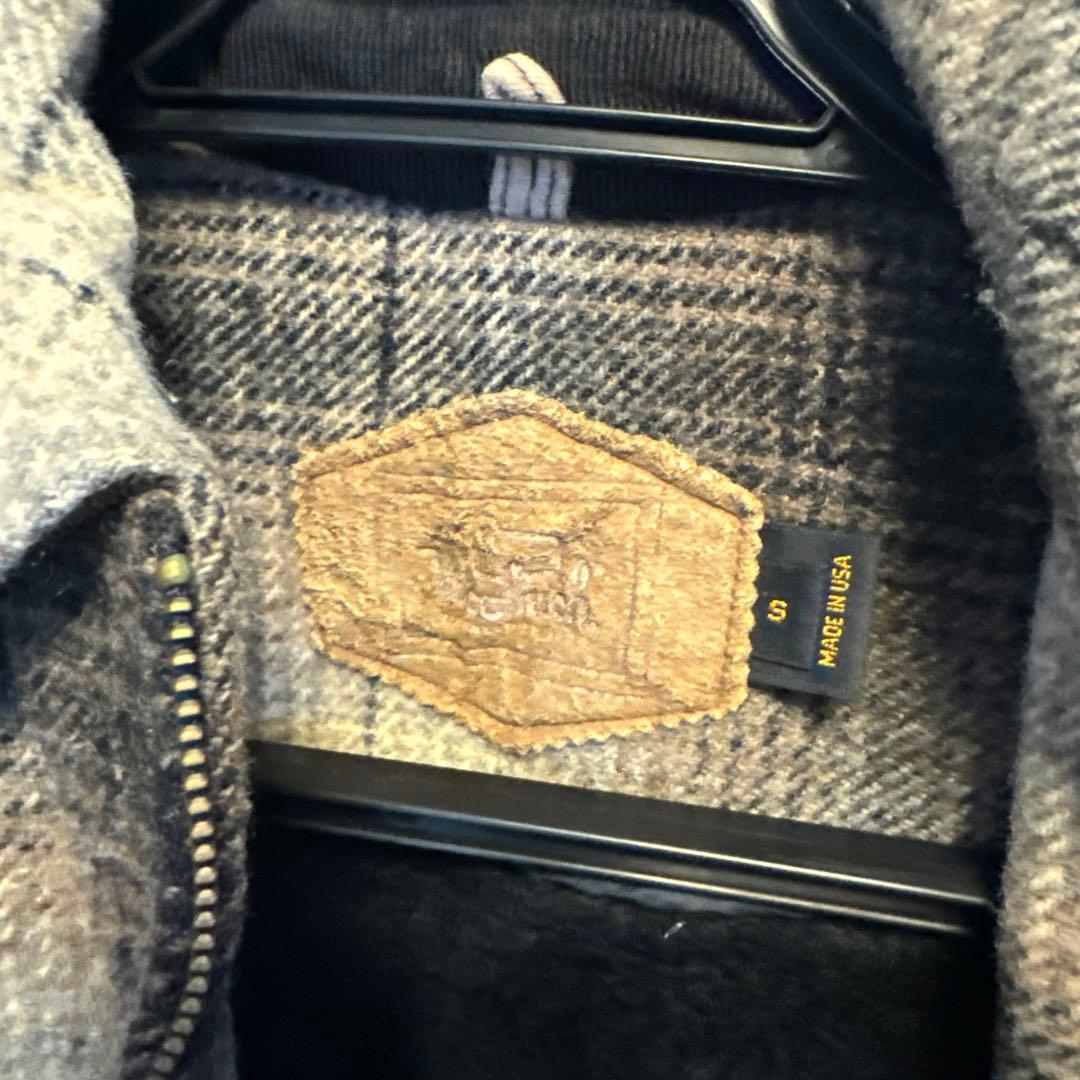 Wool rich ウールリッチグレー系チェック柄ジップアップジャケット