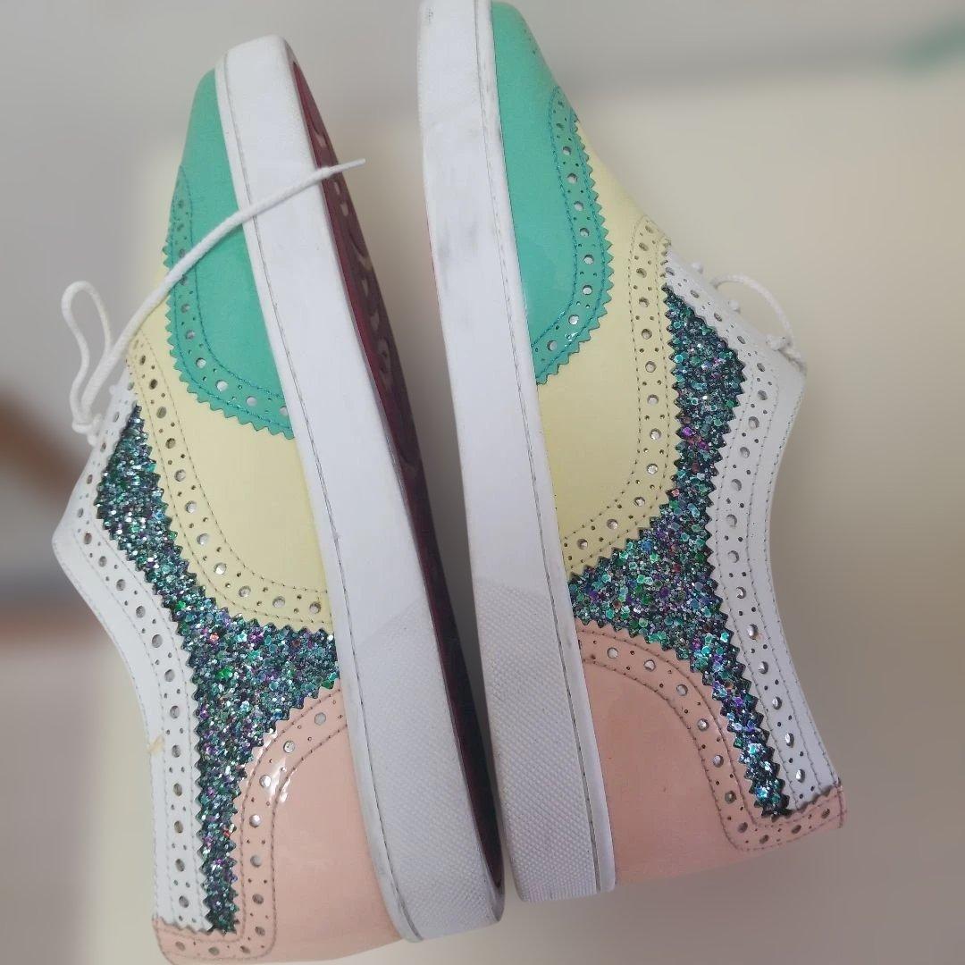 ターコイズ グリッター カジュアルシューズ　ルブタン