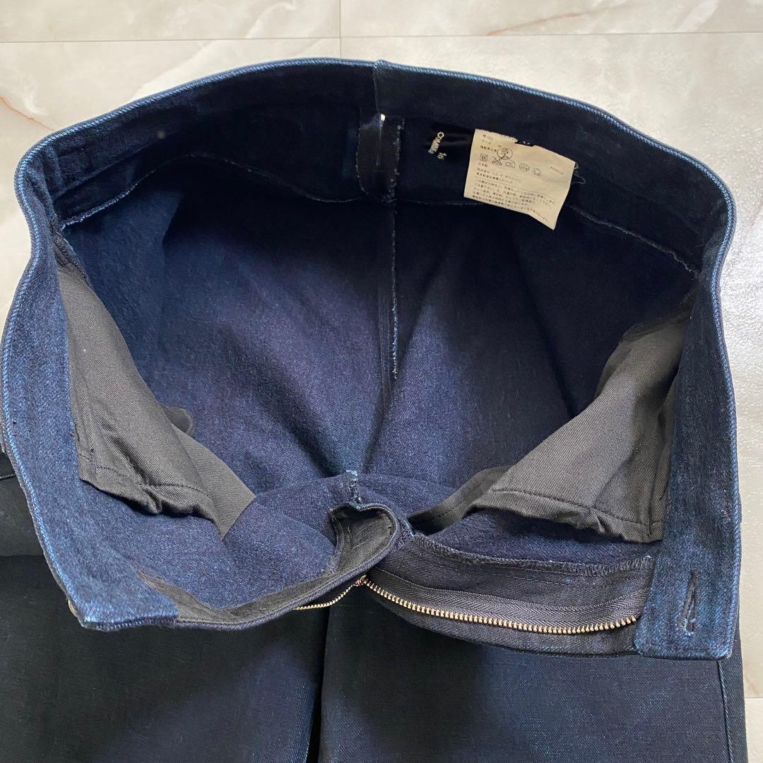 A15597 美品 トリココムデギャルソン シンチバックサルエルデニム 濃紺M