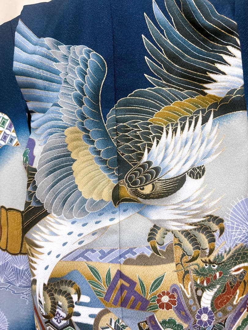 紺地縦縞袴♡七五三　5歳　男の子　フルセット　一式　鷹