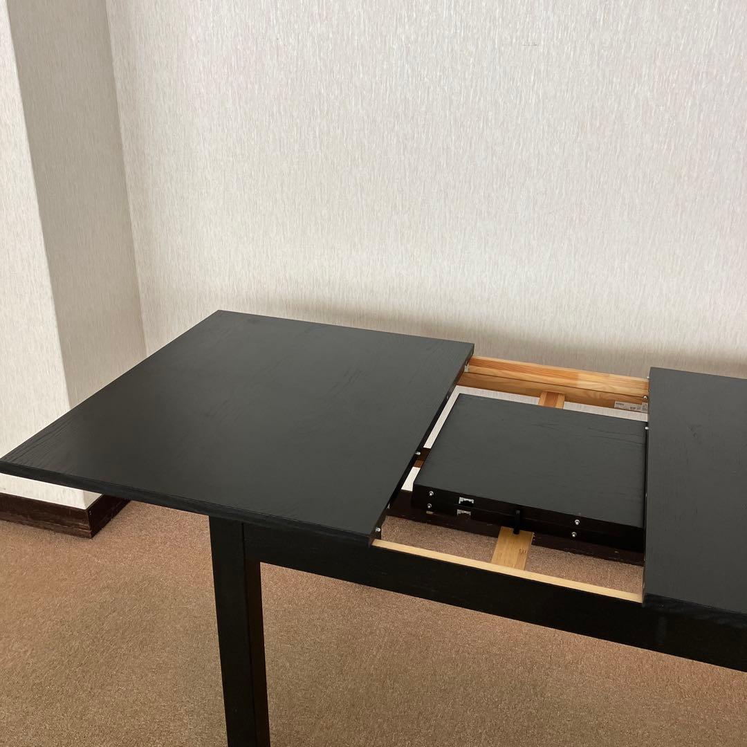IKEA イケア　伸長式ダイニングテーブル　BJURSTA ブラック　③