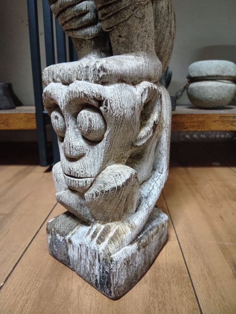 ダヤク族 ハンパトン 守神 神像 木彫 儀式 呪物 プリミティブアート 首狩族