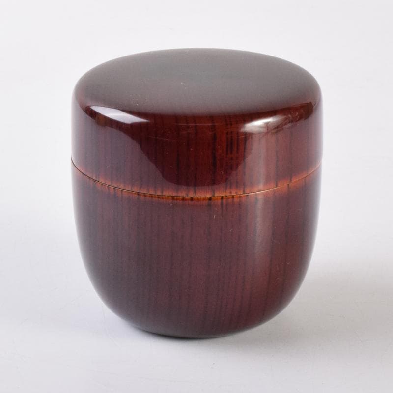 茶道具　山中塗　前端雅峯作　木目　中棗　紫野　前田昌道書付　共箱　V　7072