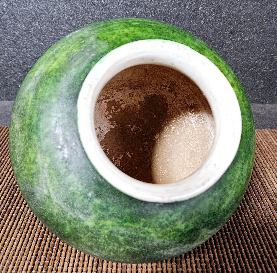 中国古美術 中国古陶磁器 中国古玩 遼時代 遼緑釉 丸壺 罐 漢緑釉 古代