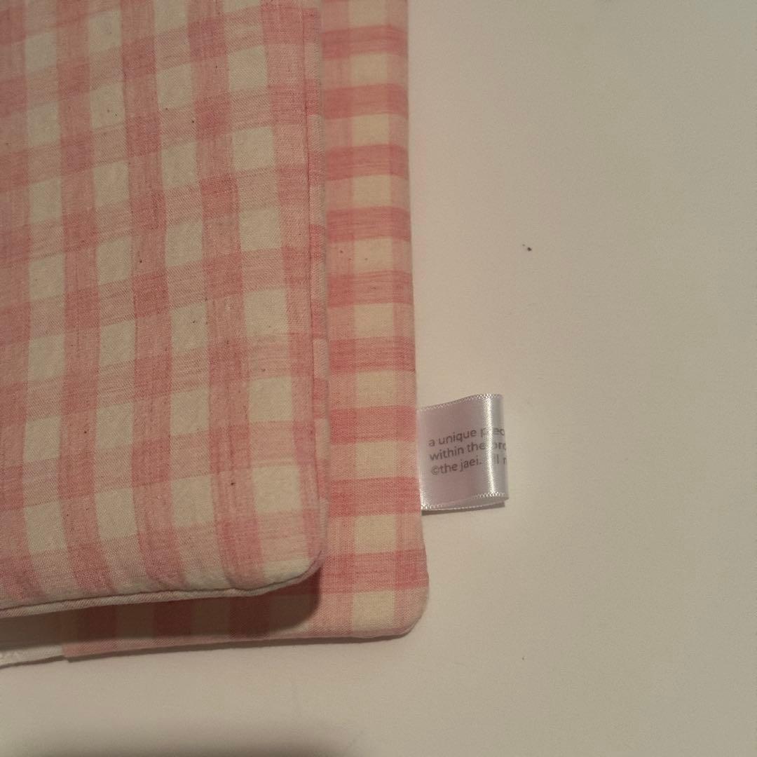 バインダーカバー ピンクチェック A6 韓国 貯金