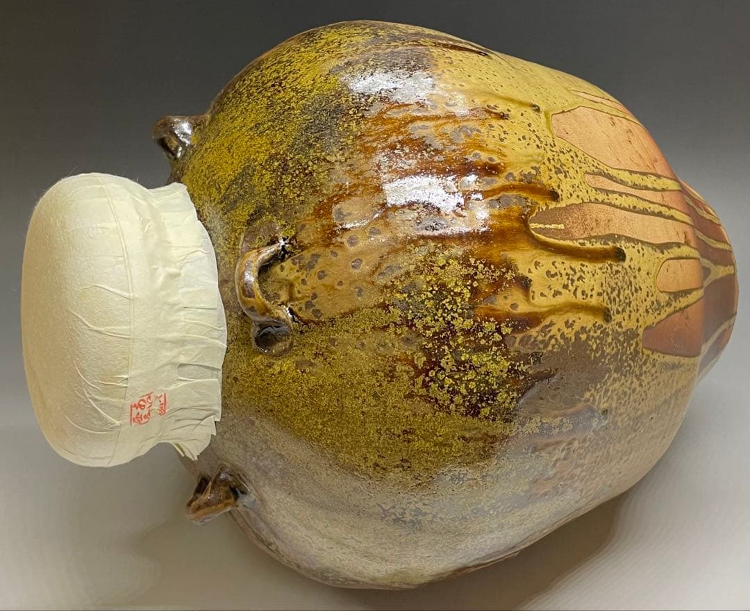 石田陶春 丹波 茶壺 飴釉 飾壺 茶道具 共箱 栞等 LW573 - メルカリ