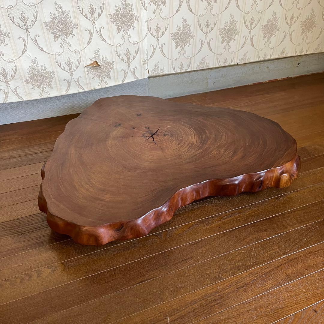 アンティーク】天然木 一枚板 無垢材 切り株 飾り台 花台 銘木 古道具