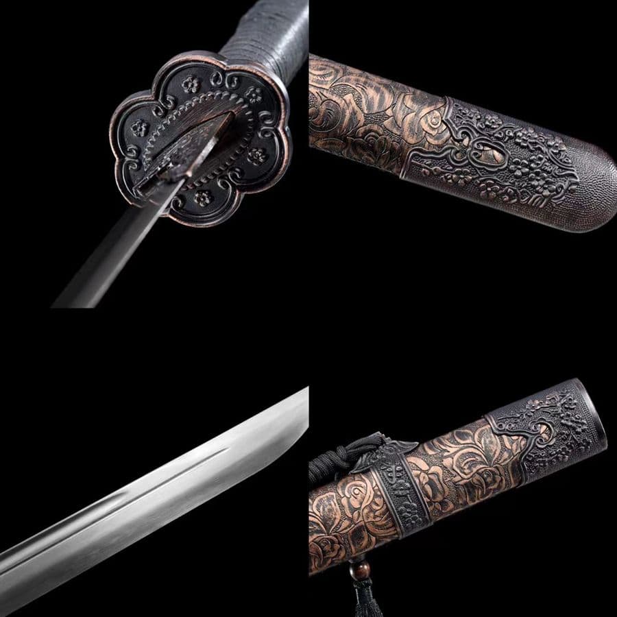 梅の青刀 武具　刀装具　日本刀　模造刀　居合刀 手鍛造打 鋼刀 武蔵 鑑賞用