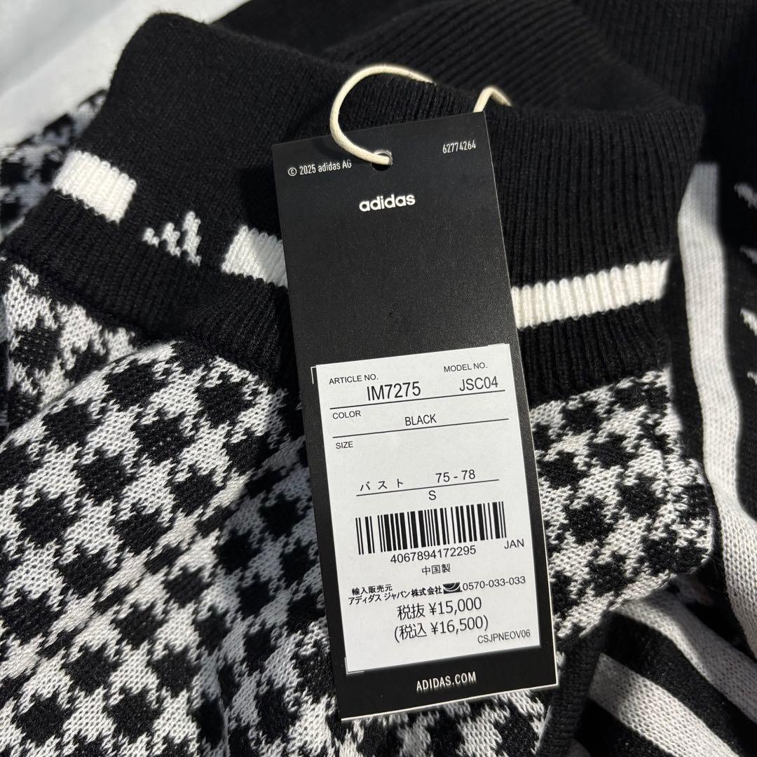 未使用　adidas ゴルフ　ネックモックチェック　プリーツ　セットアップ