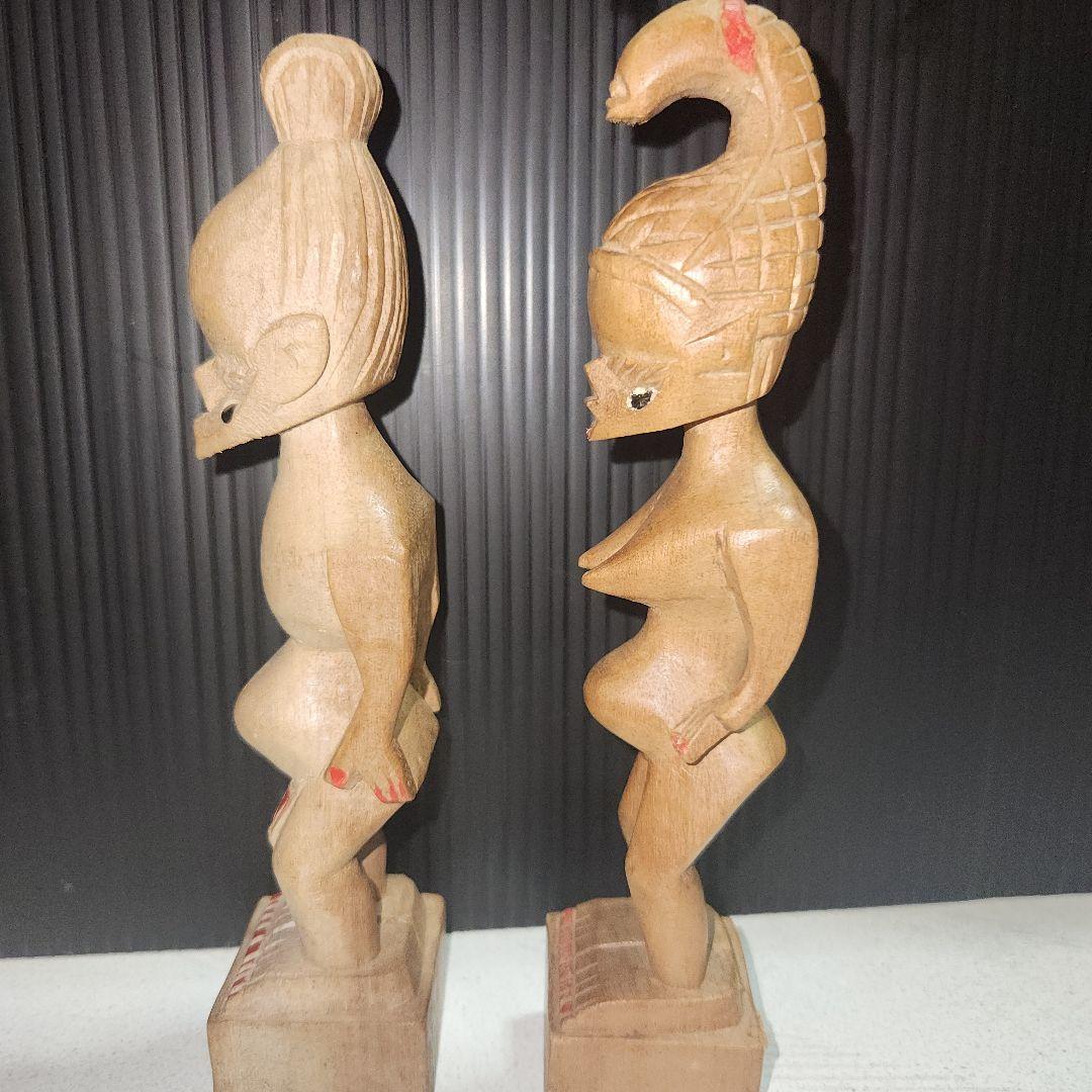アフリカンアート 木製彫刻 2点セット