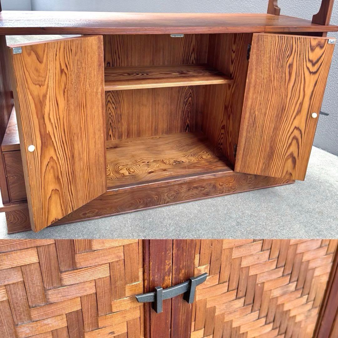 昭和レトロ アンティーク 屋久杉 サイドボード キャビネット 戸棚 民芸家具