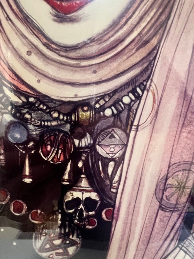 天野喜孝【まなざし】グイン・サーガ　絵画（シバクローム、手彩）【作品保証書付】