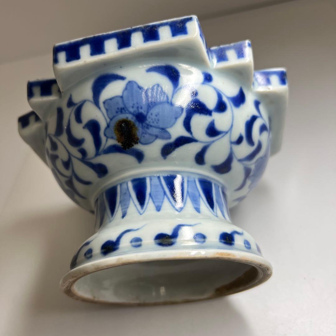 煎茶道具 着彩 菊竹文 湯冷し 平安 清鳳 共箱 京焼 色絵 茶器 茶会