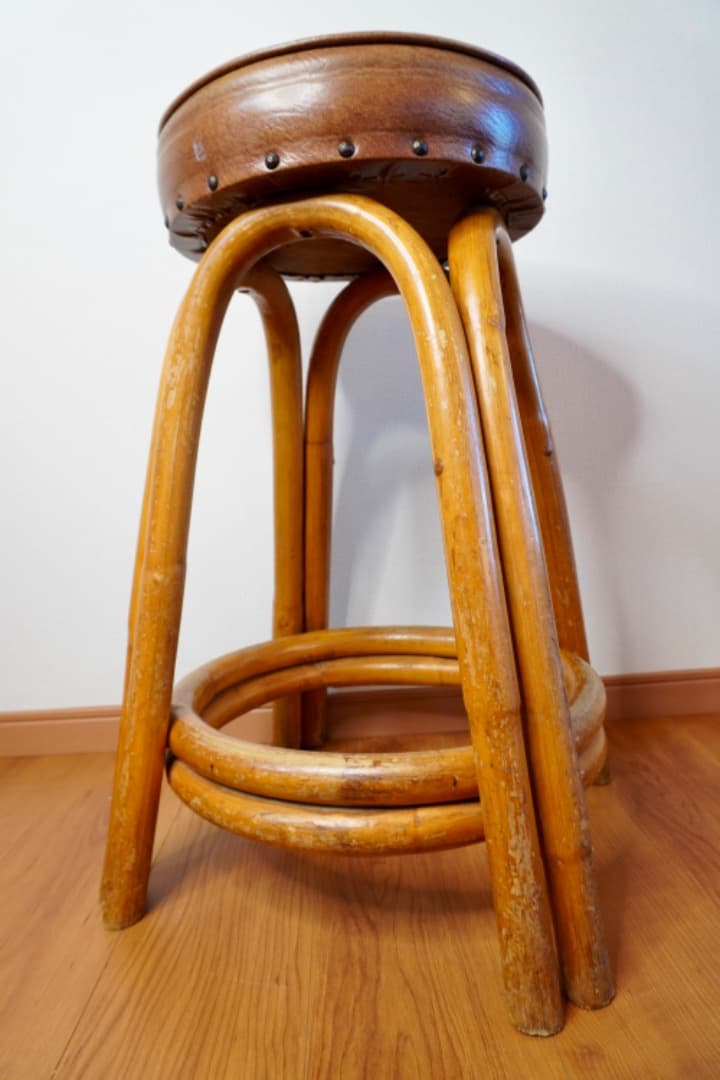 USヴィンテージ ラタン カウンターチェア スツール②