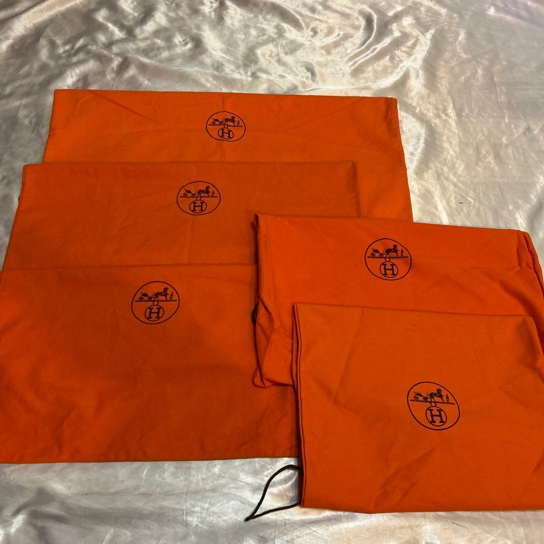 HERMES エルメス　保存袋　巾着袋　オレンジ　5枚 楽天市場】エルメス HERMES 保存袋 巾着 ショッパー コットン オレンジ