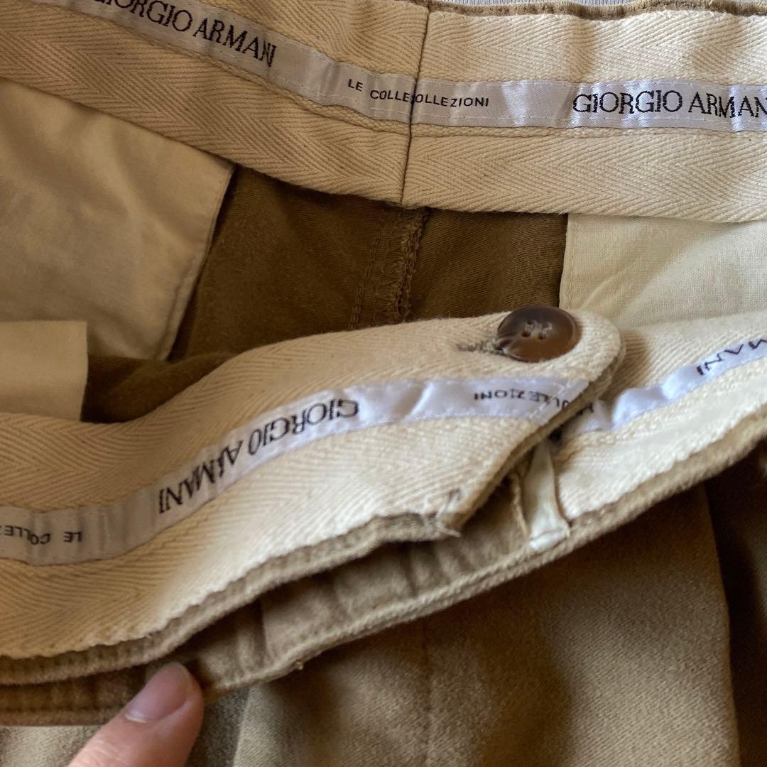 90s Giorgio Armani モールスキン ツータック チノパンツ 50