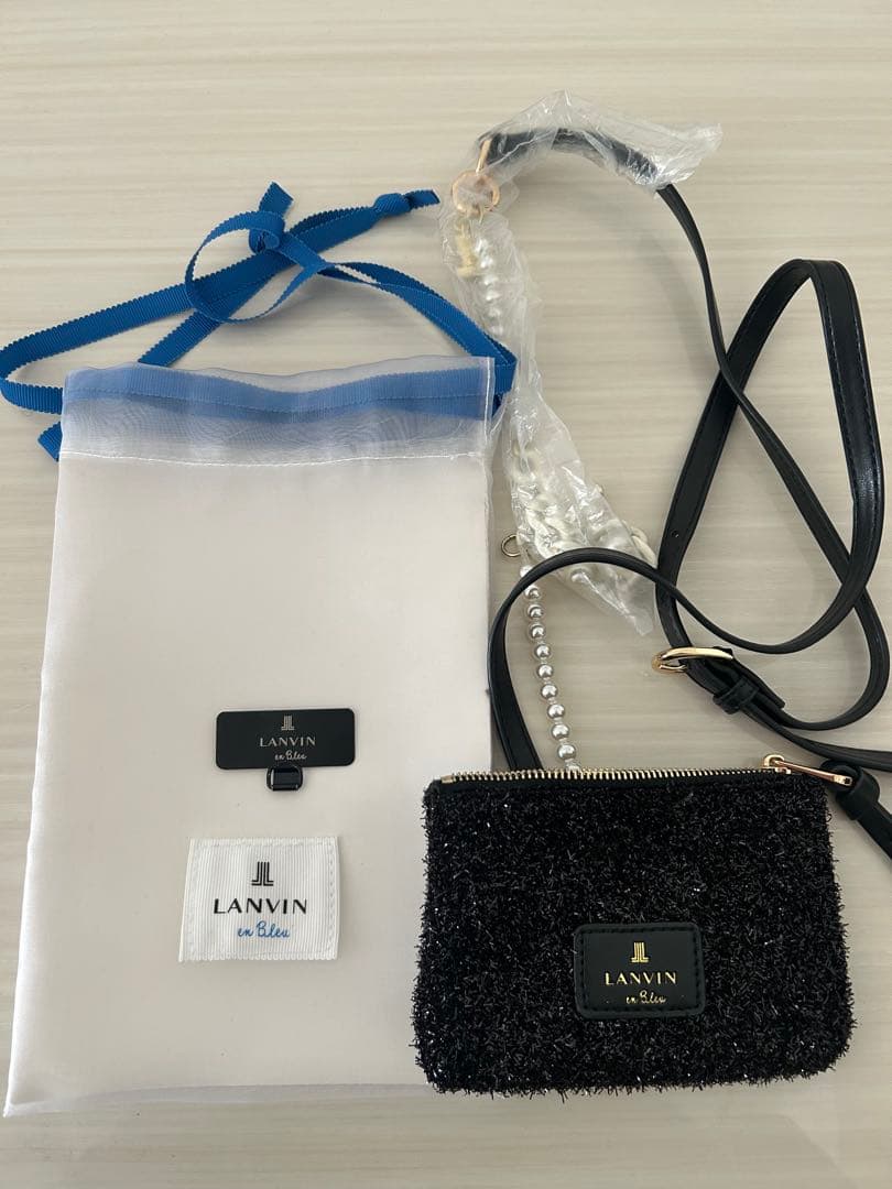 【JAL機内販売限定】ランバン オン ブルー ジュエル ポーチ ＆ ストラップ