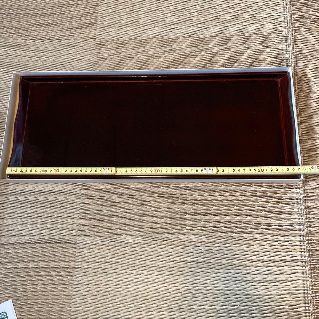 茶道具　長手盆　木製　漆塗　未使用　wooden lacquered tray