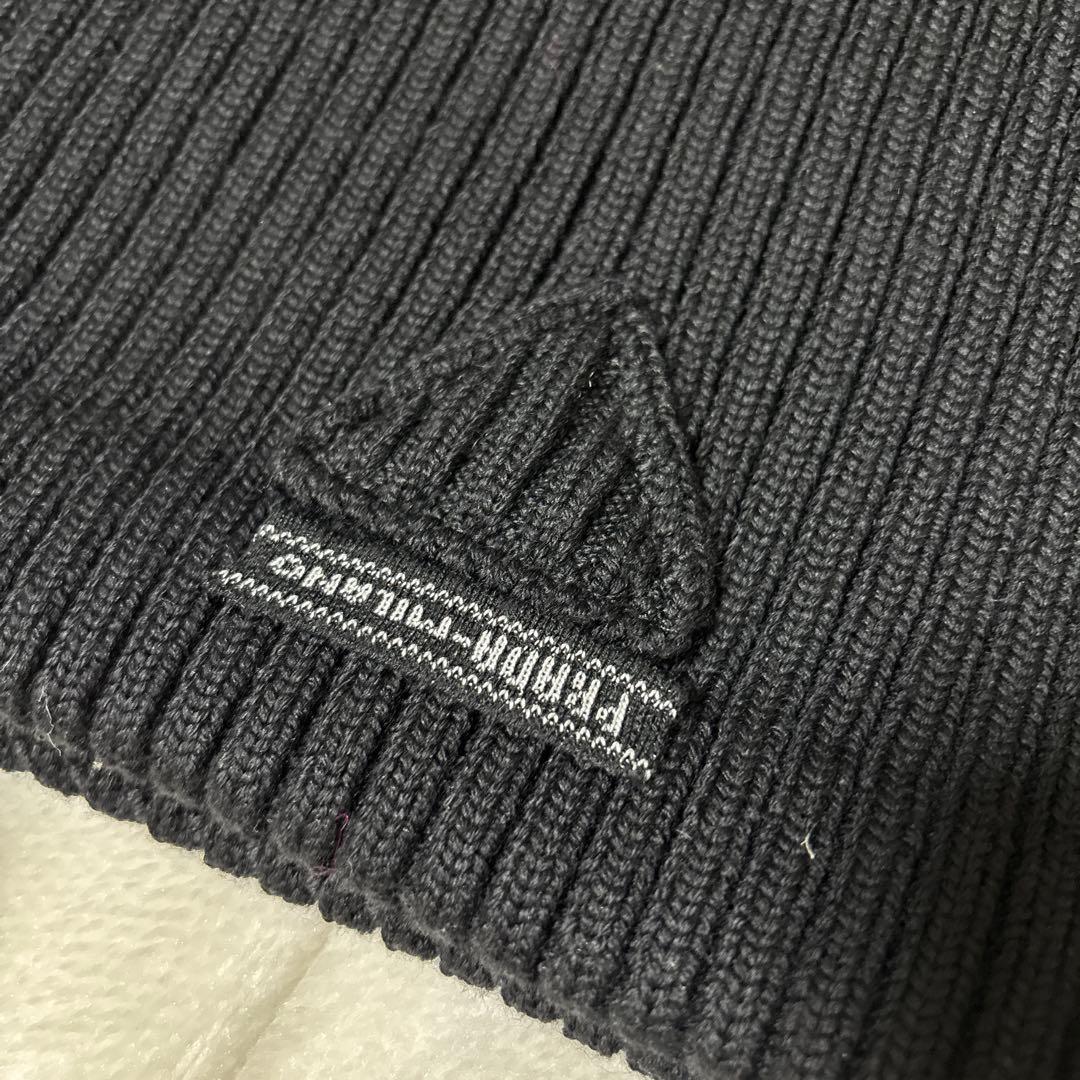 PRADA スリムフィット リブニット スカート ウール ブラック プラダ　36