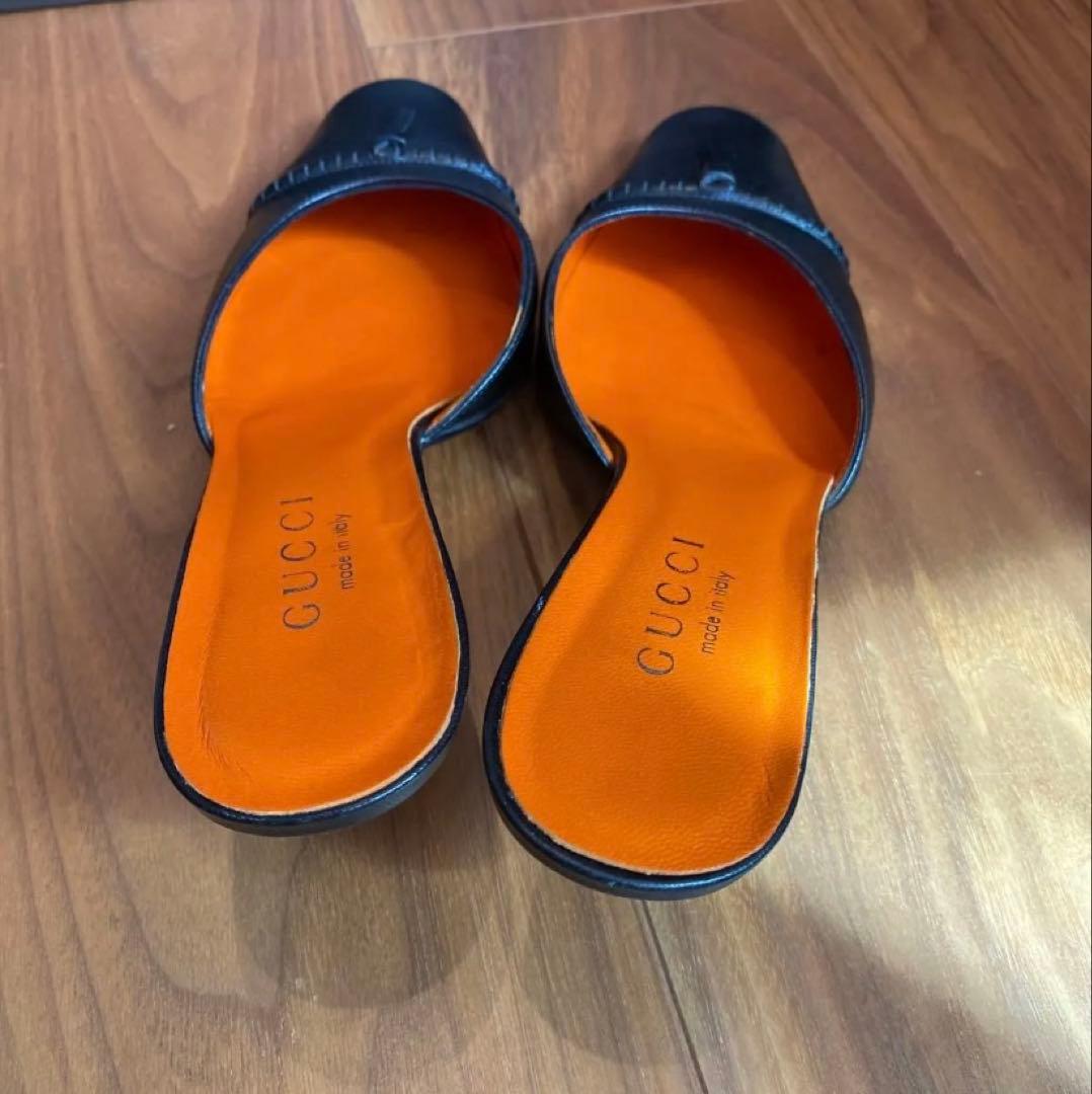 GUCCI レザー ミュール ブラック