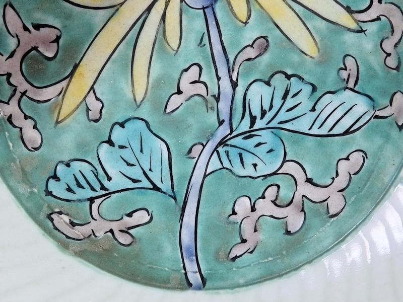 古伊万里 色絵 花に唐草の図 6寸半皿 江戸期 C058AS-CSz - メルカリ