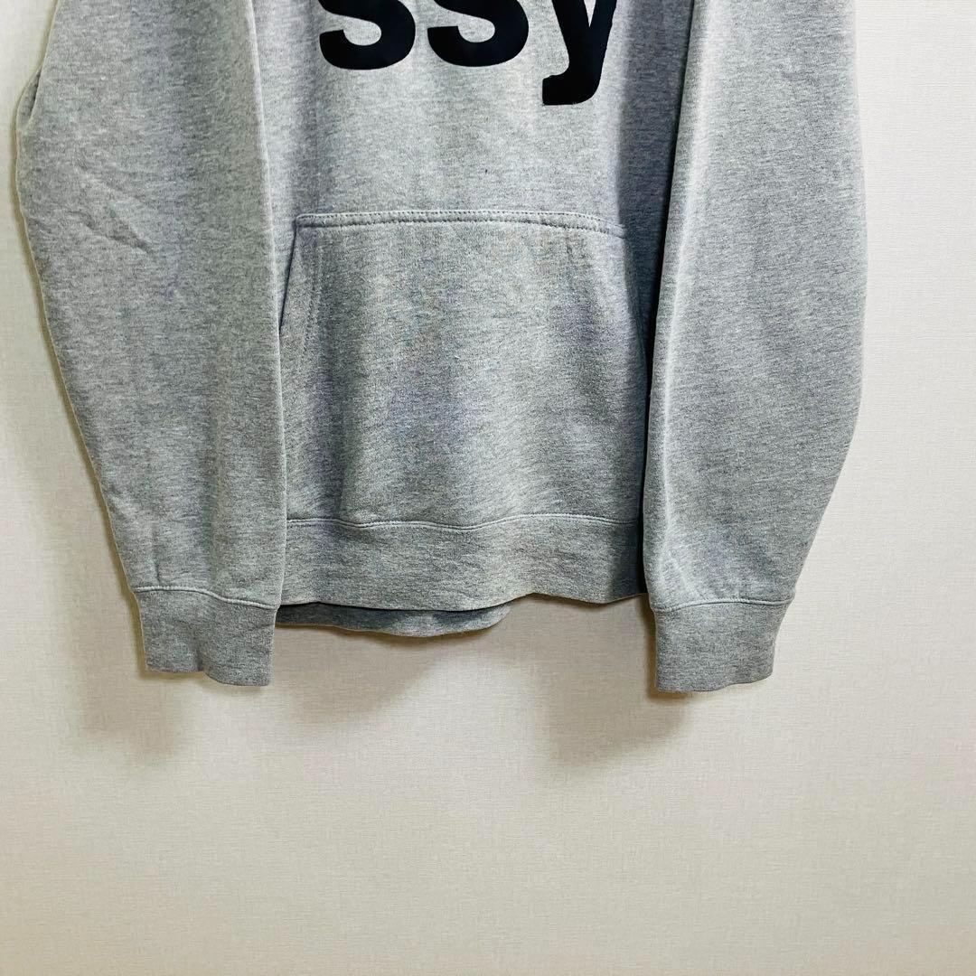 【大人気】ステューシー パーカー サイズL　 グレー ビックロゴ