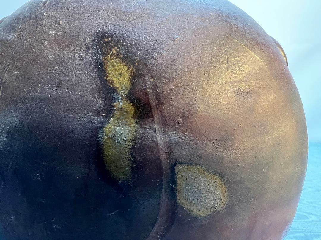 備前焼「利陶苑」陶弘 造　耳付き花瓶